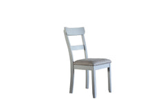 House Marchese Two Tone Gray Fabric&Pearl Gray Finish Side Chair(Set of 2)