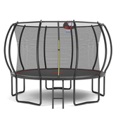 YC 12FT trampoline Pumpkin- ladder-Black Red
