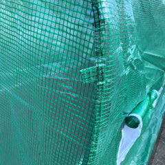 Outsunny 15' x 7' x 6.5' Walk-in Tunnel Hoop Greenhouse, Green House with Polyethylene PE Cover, Steel Frame, Roll-Up Zipper Door & Windows for Flowers, Vegetables, Tropical Plants, Green