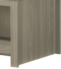 Nilda 43"W Gray Oak Coffee Table with Open Shelves Front and Back