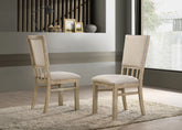 Baldo Set of 2 Reclaimed Wheat 19"W Contemporary Fabric Dining Chair