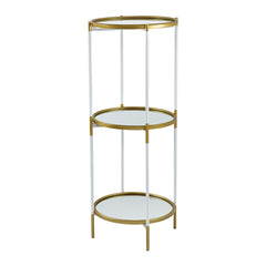 D16x39.5" 3-Ties Shelf, Luxurious White and Gold