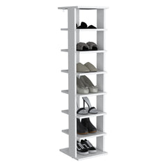 Shoe Rack, White, 7 Shelves