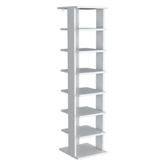 Shoe Rack, White, 7 Shelves