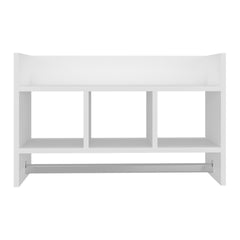 FM FURNITURE Franklin Bath Shelf with Towel Bar, Open Shelves, and Storage Space for Bathroom Items, White