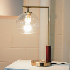 Modern Classic Desk Lamp Villa Living Room Bedroom Study Decorative Original Design European Table Light, Easy Assembly Table Lamp for Sale, Wander Right Angle Glass Table Lamp - Bronze 110V