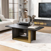 VIBE HAUS Modern Light Luxury Coffee Table Set of 2, Small Square Coffee End Table with Spacious Top, Center Table for Living Room