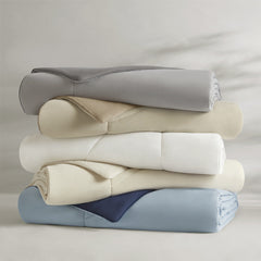 1-Piece Full/Queen Reversible Tencel Comforter Blanket,Blue
