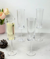 Oval Halo Plastic Champagne Flutes Set of 4 (4oz), Unbreakable Mimosa Glasses Plastic Champagne Glasses, Tritan Wedding Champagne Flutes