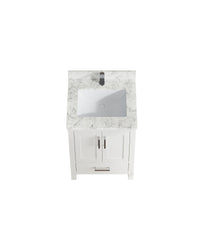 23" Bathroom Vanity with Sink, Bathroom Storage Vanity Sink Cabinet with 2 Doors & 1 Drawer, Wooden Freestanding White Bathroom Cabinet with Faucet Hole