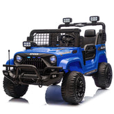 24V Two-seater Kids Ride On Electric Truck Car W/Parents Control,2wd,Four-wheel Suspension, 8.66in Ground Clearance, LED & Searchlights, Bluetooth, Music, Provide 3.11-4.97MPH Speed For Kids Aged 2-6
