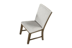 Modern Farmhouse Style 2pc Upholstery Side Chair Splat Back Oak Finish Dining Room Furniture