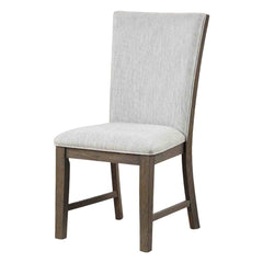 Modern Farmhouse Style 2pc Upholstery Side Chair Splat Back Oak Finish Dining Room Furniture