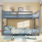 Twin Over Twin Bunk Bed with Ladder, Gray