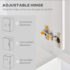 kleankin Short Bathroom Storage Cabinet, Cabinet Organizer with 1 Drawer and Adjustable Shelf for Living Room, White