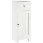 kleankin Short Bathroom Storage Cabinet, Cabinet Organizer with 1 Drawer and Adjustable Shelf for Living Room, White