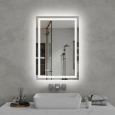 24"*36"LED Bathroom Mirror,Front-Lit and Back-Lit, Stepless Dimmable, 3 Colors CRI90+, Brightness Memory, Shatter-Proof,Anti-fog LED Vanity Mirror, IP44 Waterproof