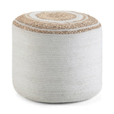 Serena - Round Braided Pouf - Natural
