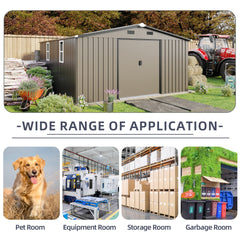 Campcraft 10*12ft 0.25mm color steel plate, surface protective film, Two daylight Windows, A practical and thoughtful gift,two colors can be freely selected storage sheds