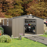 Campcraft 10*12ft 0.25mm color steel plate, surface protective film, Two daylight Windows, A practical and thoughtful gift,two colors can be freely selected storage sheds
