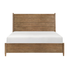 Modern Transitional Queen Platform Bed with Removable Upholstery Cushion Brown Finish Durable Bedroom Furniture 1pc