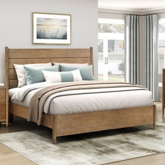 Modern Transitional Queen Platform Bed with Removable Upholstery Cushion Brown Finish Durable Bedroom Furniture 1pc