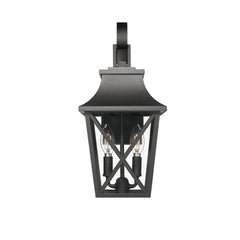 Black Outdoor Wall Lantern 2-Light, Large Outside Modern Wall Sconce Light Fixture, Industrial Porch Light Wall Mount with Glass, Waterproof Farmhouse Exterior Lamp Lighting (2 Pack)