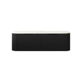 DINA 48'' Wall Mounted Cabinet, with Carrara White Sintered Stone Countertop and Two Drawers, NO Basin, NO Faucet, Black Color