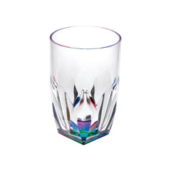 Rainbow Diamond Acrylic Glasses Drinking Set of 4 Hi Ball (17oz), Plastic Drinking Glasses, BPA Free Cocktail Glasses, Drinkware Set, Drinking Water Glasses