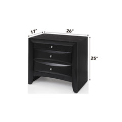 Ireland Black Finish Nightstand