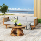Wicker Patio Furniture Set Outdoor Rattan Sectional Sets Conversation Set - Weather-Resistant, for Garden, Patio & Deck(with Water Resistant Thick Light Gray Cushions)