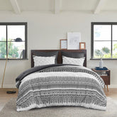 3 Piece Cotton Comforter Set with Chenille Tufting Gray King/Cal King
