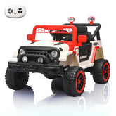 12V Ride on Car with Parent Remote Control, Toddler Electric Car with Spring Suspension, LED Lights & Music Player - Safe Battery Toy for Kids, Christmas & Birthday Gift WIGHT+RED