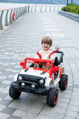 12V Ride on Car with Parent Remote Control, Toddler Electric Car with Spring Suspension, LED Lights & Music Player - Safe Battery Toy for Kids, Christmas & Birthday Gift WIGHT+RED