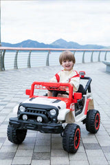 12V Ride on Car with Parent Remote Control, Toddler Electric Car with Spring Suspension, LED Lights & Music Player - Safe Battery Toy for Kids, Christmas & Birthday Gift WIGHT+RED