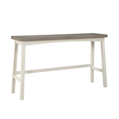 Transitional 4-Piece Pub Height Set, Table and Bar Stools White and Coffee Finish Solid Rubberwood Furniture