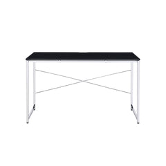 Black and Chrome Writing Desk with Sled Base