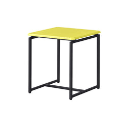 Gaetano 3 Piece Yellow Carbon Fiber Wrap 39.5"W Coffee Table and End Table Set