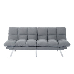 Multifuctional Sofa Bed, Foldable 2-Seater Sofa, Corduroy Fabric, Suitable for Living Rooms & Apartments (Light Gray)