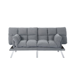 Multifuctional Sofa Bed, Foldable 2-Seater Sofa, Corduroy Fabric, Suitable for Living Rooms & Apartments (Light Gray)