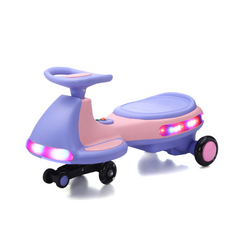 Kids Electric Ride On Car 12V Electric Wiggle Car , LED Lights , Music,Anti-Rollover for Boys and Girls Ages 3+ Indoor/Outdoor