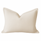 Homey COZY Soft Ivory Throw Pillow – Clean, Minimal Comfort with Tailored Edging Set of 2