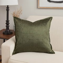 Homey COZY Velvet Throw Pillow – Deep Forest Green with Luxe Shine & Rich Texture Set of 2