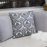 Baroque Skull Throw Pillow – Black & White Day of the Dead Accent Cushion Set of 2
