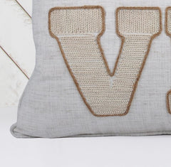 LOVE Pumpkin Embroidered Throw Pillow – Rustic Beige Fall Decor Set of 2