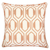 Geometric Embroidered Cotton Throw Pillow – Rust Modern Accent Set of 2