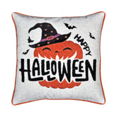 Happy Halloween Pumpkin Witch Throw Pillow Set of 2