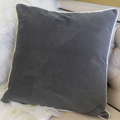 Let It Snow Embroidered Cotton Throw Pillow – 20x20" Gray Winter Accent Cushion with Insert Set of 2