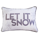 Nneka Let It Snow White Velvet Lumbar Pillow with Insert 14x20 Set of 2