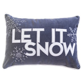 Nneka Let It Snow Gray Velvet Lumbar Pillow with Insert 14x20 Set of 2